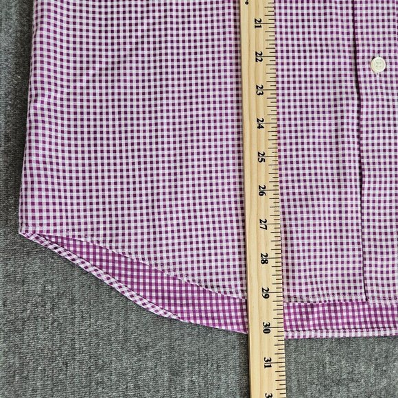 Charles Tyrwhitt Shirt Mens 15.5 M Slim Fit French Cuff Plaid LS Buttons Dressy - Picture 9 of 16